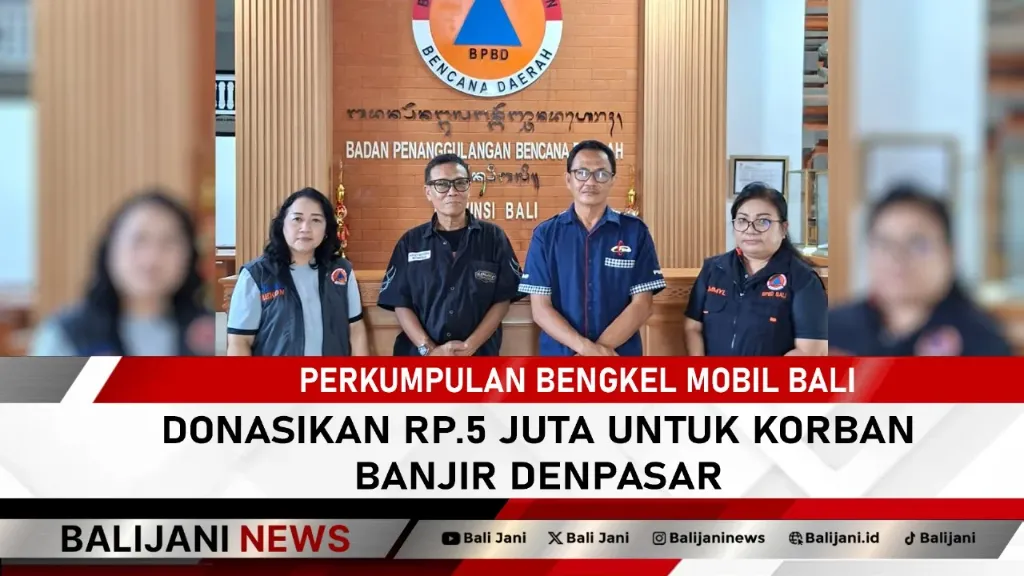 Perkumpulan Bengkel Mobil Bali Donasikan Rp.5 Juta untuk Korban Banjir Denpasar